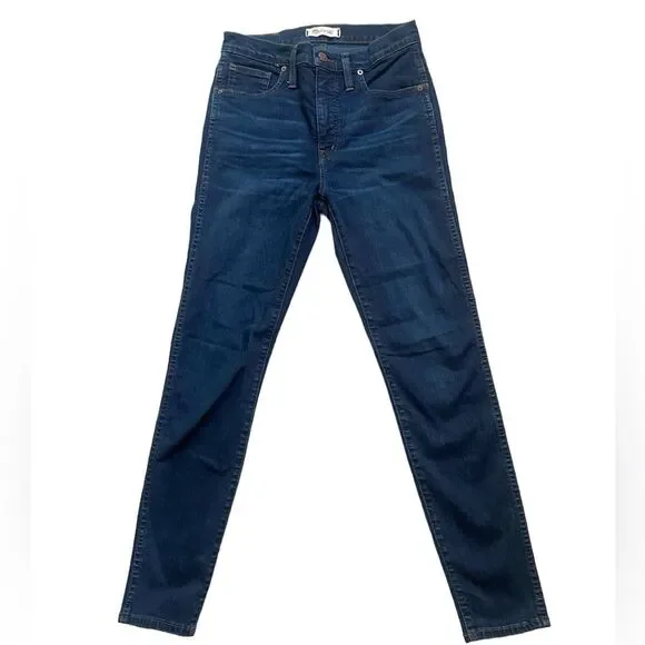 Madewell Dark Wash 10 Inch High Rise Skinny Jeans - Picture 4 of 11